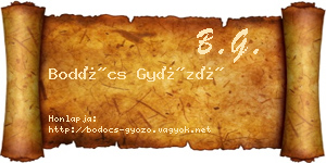 Bodócs Győző névjegykártya